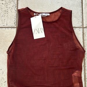 Zara sheer tank bodysuit NWT size Medium